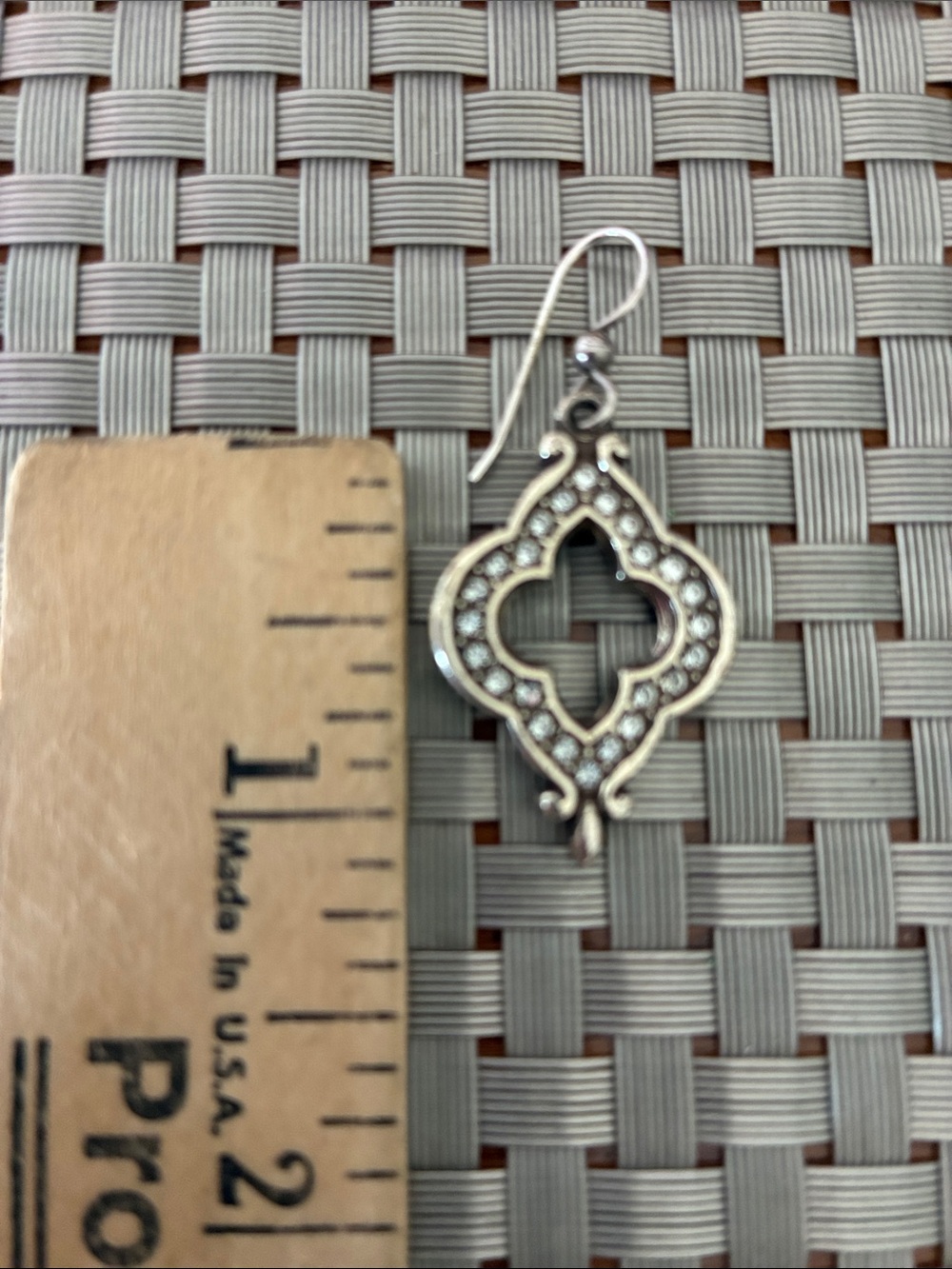 Brighton Silver-Tone Quatrefoil Crystal Dangle Earrings - Picture 2 of 3
